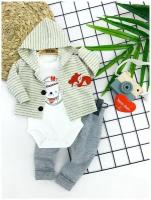 Костюм Murat Baby джоггеры кофта боди Лисичка из 100% хлопка для новорожденных мальчиков и девочек
