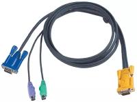 Кабель ATEN KVM Cable 2L-5206P -Кабель для KVM: 2*PS/2(m)+DB15(m) (PC) -на- SPHD15(m) (KVM), 6м