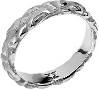 Кольцо обручальное Эстет серебро, 925 проба, родирование