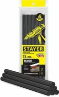 Клеевые стержни STAYER Black чёрные 11х200 мм 6 шт. 2-06821-D-S06