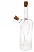 Бутылка стеклянная для специй 350мл «Хай-Тек» с пробковой крышкой, бокал