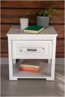 Тумба прикроватная в прихожую с выдвижным ящиком и полкой Hesby Nightstand 8 белая