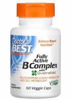 Doctor's Best, Fully Active B complex, комплекс активных витаминов B с Quatrefolic, 60 вегетарианских капсул