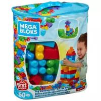 Конструктор 60 деталей Mega Bloks First Builders, цвет голубой
