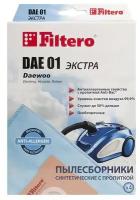 Dust collector / Мешки для пылесосов Akira, Daewoo, Scarlett, Vitek, Saturn, Sanyo, Trony, Nilfisk, Kenwood, Rolsen, Polar, Polaris, Elenberg, Beko, De Longhi, Alpina Filtero DAE 01 экстра, (4 штуки)