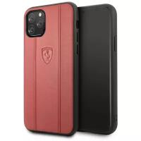 Чехол CG Mobile Ferrari Stamped logo Embossed lines Hard Leather для iPhone 11 Pro, цвет Красный (FEO3DHCN58RE)