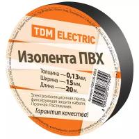 Изолента ПВХ 0,13*15мм Черная 20м SQ0526-0016 TDM