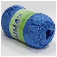 Пряжа Seam Анна 16 арт.335 темно-голубой 100% мерсеризованный хлопок 100г 530м 5шт