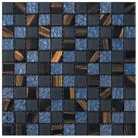 Мозаика из стекло Natural Mosaic 5BD-113 синий черный квадрат