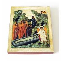 Жены-Мироносицы у гроба Господня, XVI в, икона на доске 13*16,5 см