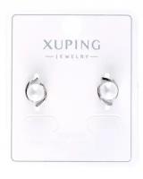 Серьги пусеты XUPING JEWELRY, фианит, серебряный