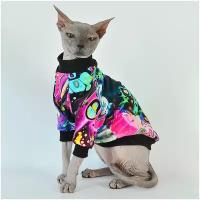 Одежда для кошек Элегантный Кот, кофта Неоновый Микс, размер L