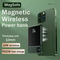 Внешний магнитный аккумулятор MagSafe/ Power bank / Магнитная быстрая зарядка / повер банк 5000 мАч 20W/ Зарядное устройство для смартфона, Черный