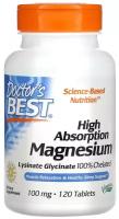 Doctor's Best Магний с высокой степенью усвоения100мг. (High Absorption Magnesium Chelated) 120 табл. (США 100%)