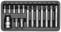 Набор Бит 1/2 Inch, Torx, 15 Пр (L=30 Мм, L=75 Мм): T20, Т25, Т30, Т40, Т45, Т50, Т55, В Метал. Боксе YATO арт. YT-0411