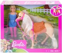 Barbie Игрушка Mattel Barbie Барби и лошадь FXH13