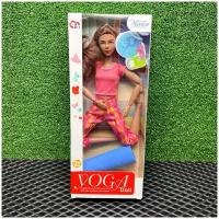 Спортивная кукла Барби гимнастка / Yoga doll / коврик