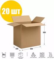 Картонная коробка для переезда и хранения 30х20х30 см (Т23 В) - 20 шт. Упаковка для маркетплейсов 300х200х300 мм. Гофрокороб, объем 18 л