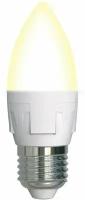 Светодиодная лампа свеча Белый теплый 7W UL-00004297 LED-C37 7W/3000K/E27/FR/DIM PLP01WH Диммируемая Яркая