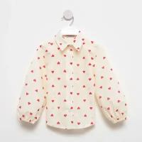 Блузка для девочки MINAKU: Cotton Collection цвет бежевый, рост 158