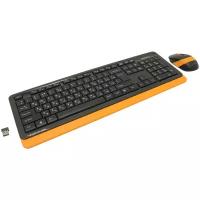 Комплект клавиатура + мышь A4Tech Fstyler FG1010, черный/оранжевый, английская/русская