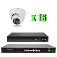 Комплект видеонаблюдения IP Ps-Link KIT-A216IP-POE 16 камер для помещения 2Мп