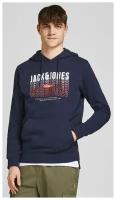 Jack & Jones, джемпер-толстовка мужской, Цвет: темно-синий, размер: L