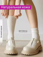 Туфли женские натуральная кожа, Reversal, 602104_Бежевый-(Бисквит)-40