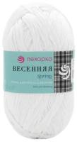 Пряжа Пехорка Весенняя, 1 % хлопок, 100 г, 250 м, 1 шт., 001 белый 250 м