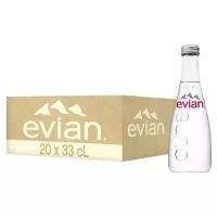 Вода минеральная Evian (Эвиан) 20 шт. по 0,33 л негазированная, стекло