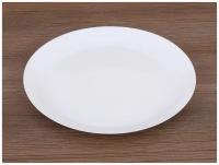 Набор плоских тарелок из фарфора 6 шт диаметр 17,5 см белые без рисунка