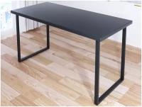 Стол кухонный Loft со столешницей цвета антрацит из массива сосны 40 мм и черными металлическими ножками, 140х80х75 см