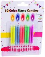 Свечи для торта Цветное пламя 10 Color Flame Candles, 10 шт