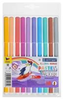 Фломастеры 10 цветов 2.0 мм Centropen 7550 TP Colour World Pastel, смываемые, европодвес