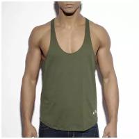 Майка ES Collection Fitness Plain Tank Top, размер L, хаки, зеленый