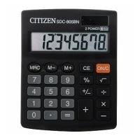 Citizen Калькулятор настольный 8-разрядный SDC-805BN, двойное питание, черный