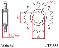 Звезда ведущая, с демпфером, JT 333.16RB