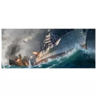 Постер на холсте Морской бой World of Warships №3 71см. x 30см