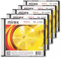 Диск Mirex DVD-R 4,7Gb 16x slim box, упаковка 5 шт