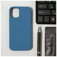 Чехол LuazON для телефона iPhone 12 mini, Soft-touch силикон, синий