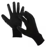 Перчатки нейлоновые, с латексной пропиткой, размер 10, чёрные