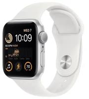 Умные часы Apple Watch Series SE Gen 2 40 мм Aluminium Case GPS, silver/white Sport Band