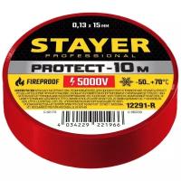 Изоляционная лента пвх STAYER Protect-10 15 мм х 10 м красная не поддерживает горение 12291-R