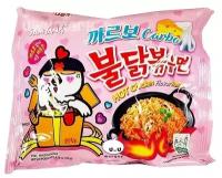 Лапша SamYang Hot Chicken flavor Ramen Carbo / СамЯнг Острая Курица с Соусом Карбонара 130 г. (Корея)