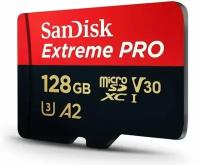 Карта памяти SanDisk Extreme PRO micro +SD адаптер 128GB 200MB/s Class 10 UHS-I (SDSQXCD-128G-GN6MA)