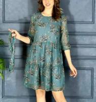 Платье женское цветочный принт MIS-005-blue-54