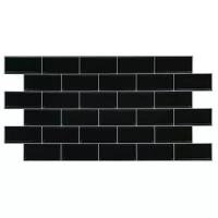 Grace Панель ПВХ Блок чёрный, белый шов 962х484 мм