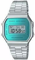 Наручные часы CASIO Часы наручные Casio Vintage A-168WEM-2E, серебряный, голубой