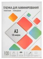 Пленка д/ламинирования A3 125мкм 100шт, глянцевая, 303*426мм Гелеос 5156784