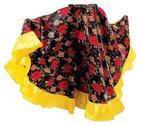 Цыганская юбка для девочки с желтой оборкой по низу длина 75 (рост 134-140)